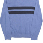 NAUTICA Mens Blue & Black Patterned Jumper 1/4 Zip Crew Neck Knit XL Cotton