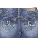 7 FOR ALL MANKIND Womens Denim Blue Shorts UK 12 W32 Casual Cotton Blend