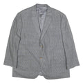LAUREN RALPH LAUREN Mens Grey Silk Blend Button Jacket L Woven Checked Pattern