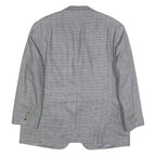 LAUREN RALPH LAUREN Mens Grey Silk Blend Button Jacket L Woven Checked Pattern
