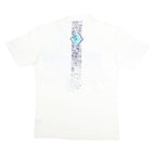 FILA Mens White & Blue Abstract Print Short Sleeve Polo Shirt L Casual Summer