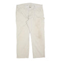 CARHARTT Mens Cotton Blend Beige Regular Straight Trousers W40 L30 Workwear Zip