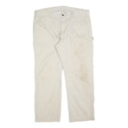 CARHARTT Mens Cotton Blend Beige Regular Straight Trousers W40 L30 Workwear Zip