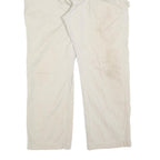 CARHARTT Mens Cotton Blend Beige Regular Straight Trousers W40 L30 Workwear Zip