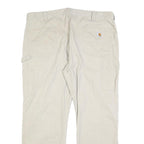 CARHARTT Mens Cotton Blend Beige Regular Straight Trousers W40 L30 Workwear Zip