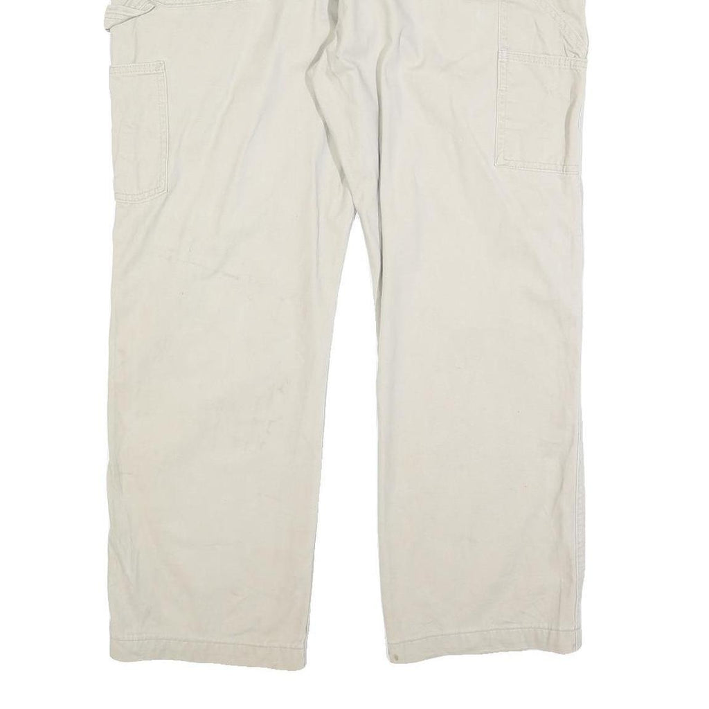 CARHARTT Mens Cotton Blend Beige Regular Straight Trousers W40 L30 Workwear Zip