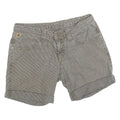 LOIS Womens Shorts Grey Casual M W30 Cotton Blend Check Pattern Rolled Hem