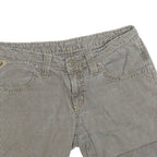 LOIS Womens Shorts Grey Casual M W30 Cotton Blend Check Pattern Rolled Hem