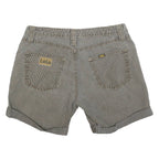 LOIS Womens Shorts Grey Casual M W30 Cotton Blend Check Pattern Rolled Hem