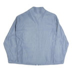 Womens Blue Polyester Blend Zip Jacket XL Plain Floral Embroidered Casual