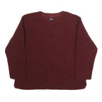 LEE Womens Maroon Plain Crew Neck Polyester Jumper L Casual Basic Knit
