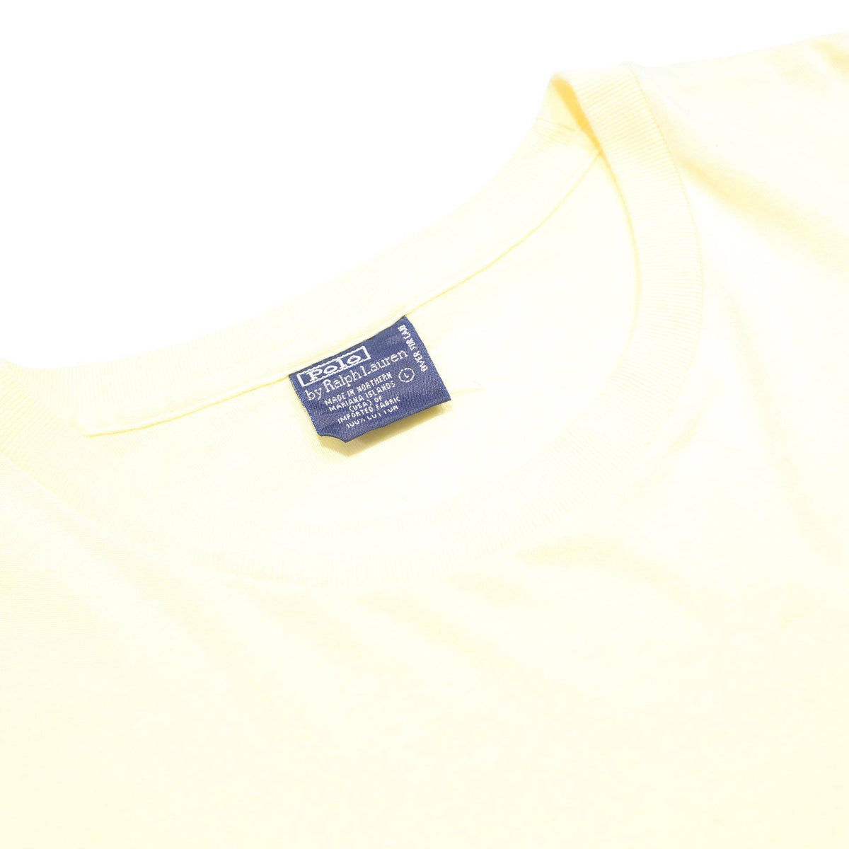 POLO RALPH LAUREN Mens Yellow Cotton T-Shirt L Short Sleeve Crew Neck Pocket