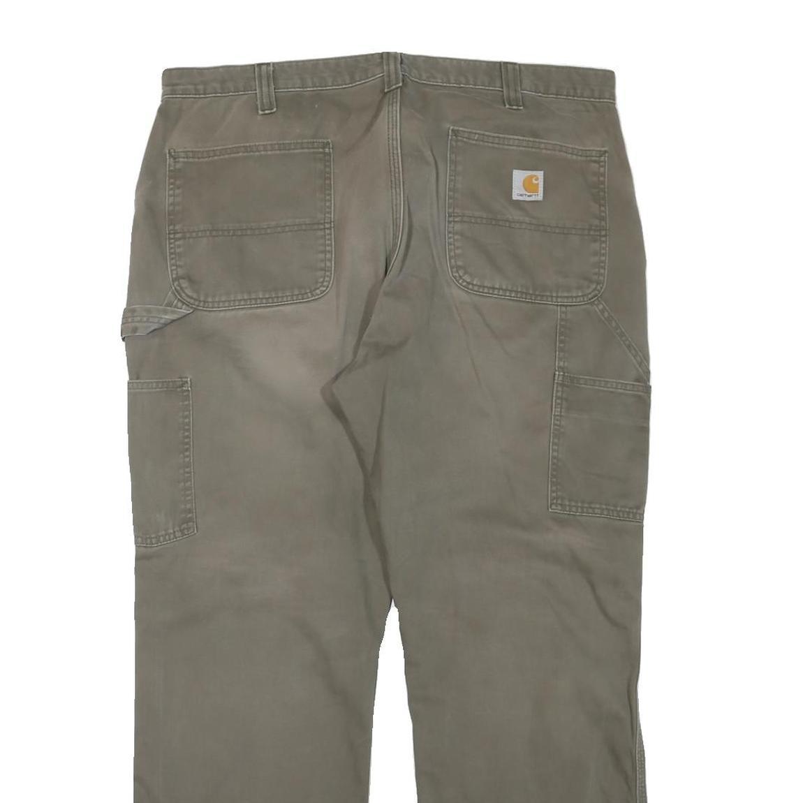 CARHARTT Mens Regular Fit Beige Workwear Trousers W38 L30 Cotton Blend Zip
