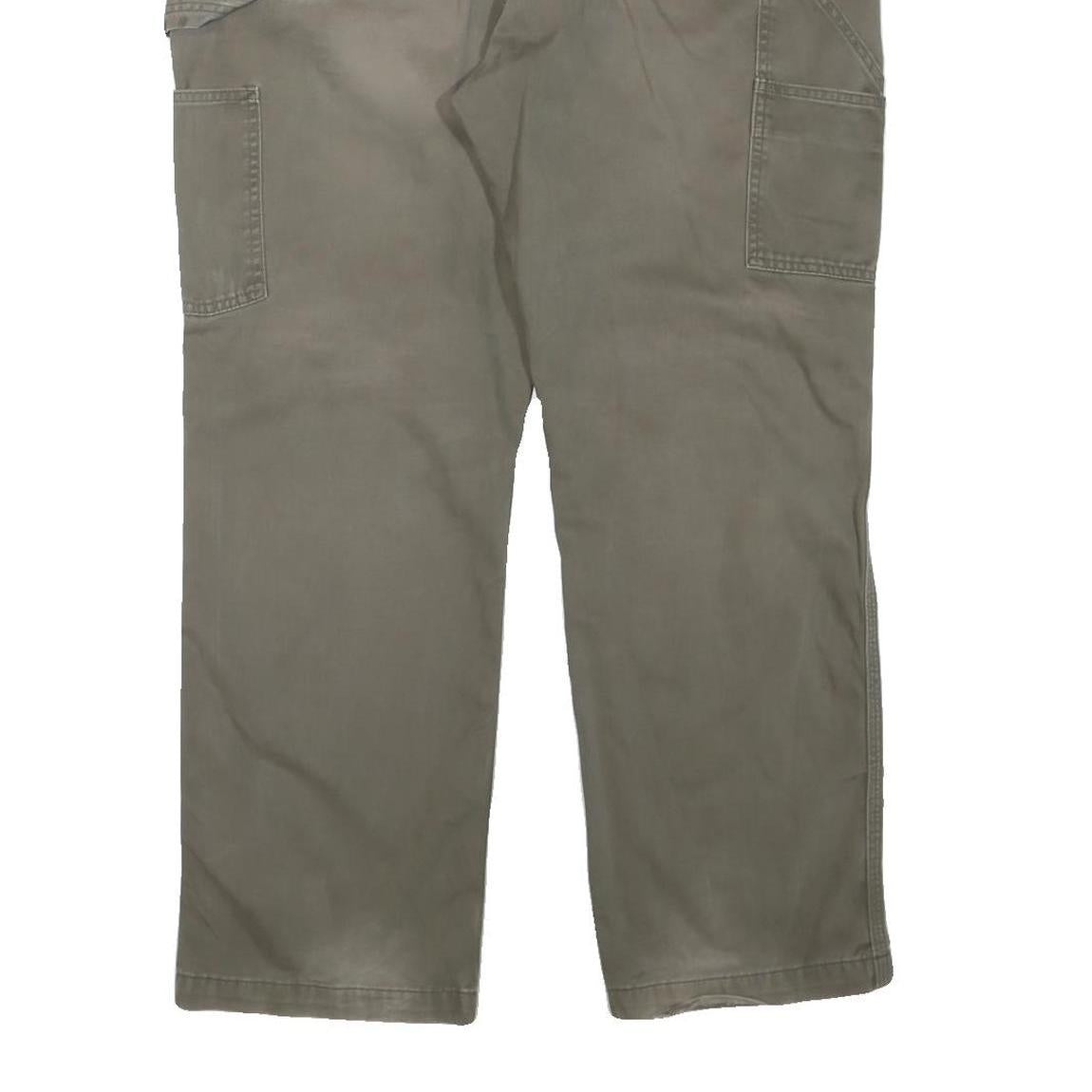 CARHARTT Mens Regular Fit Beige Workwear Trousers W38 L30 Cotton Blend Zip