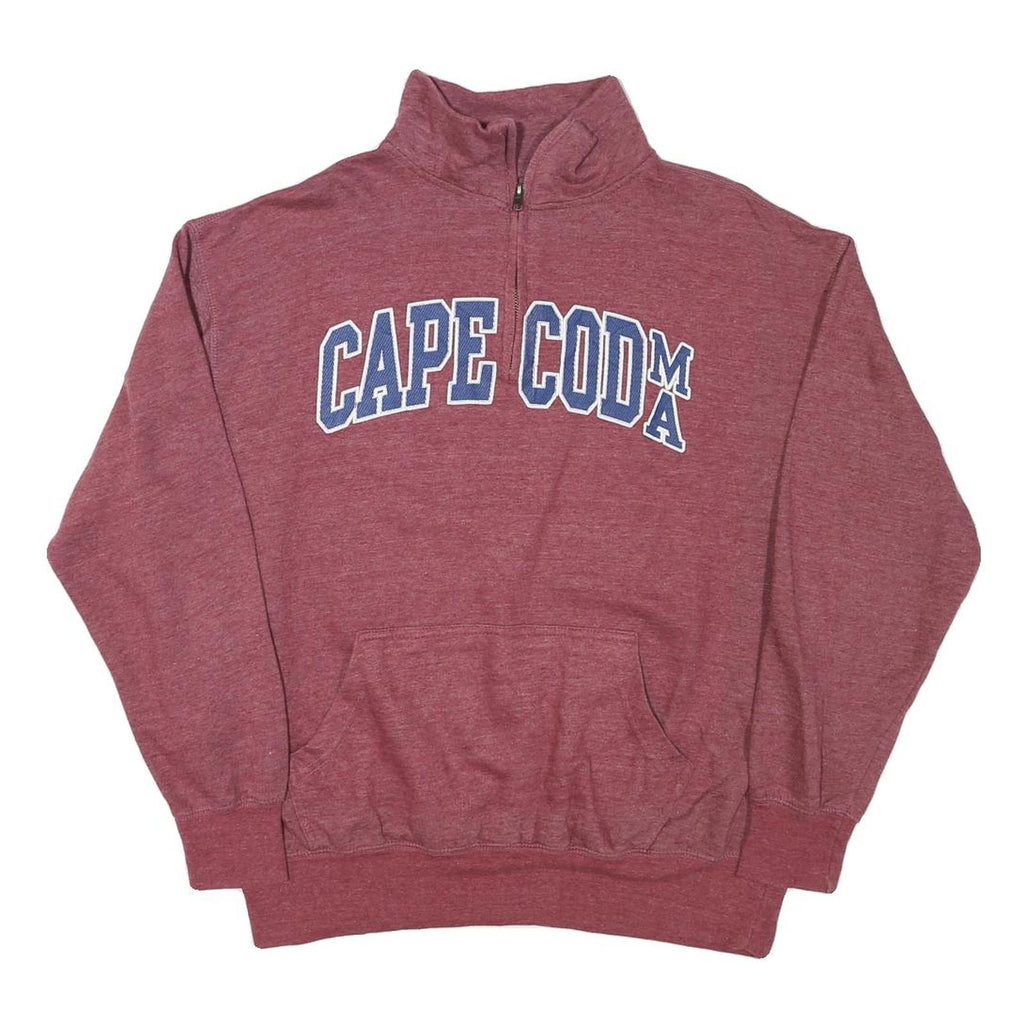 WINGS Mens Maroon Cape Cod Printed Collared M Cotton Blend Sweatshirt Pullover