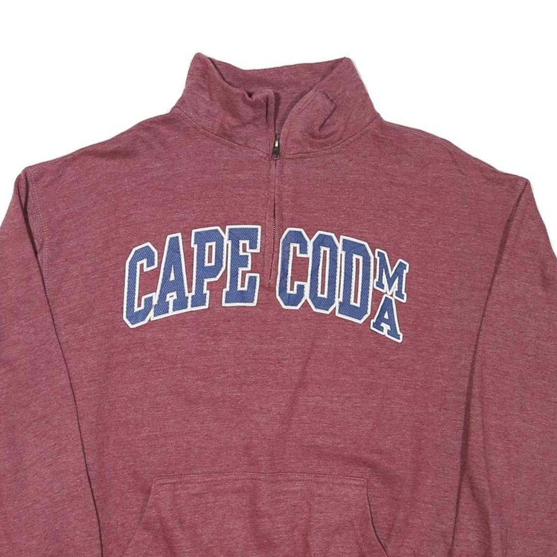 WINGS Mens Maroon Cape Cod Printed Collared M Cotton Blend Sweatshirt Pullover