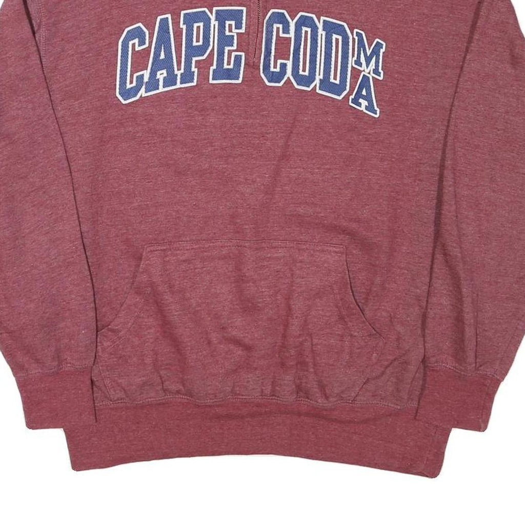 WINGS Mens Maroon Cape Cod Printed Collared M Cotton Blend Sweatshirt Pullover
