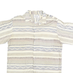 IMPACT Mens Beige & Grey Abstract Pattern Rayon Shirt L Casual Summer Button
