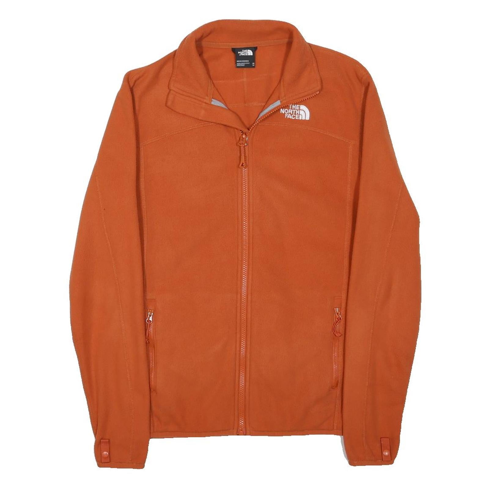 THE NORTH FACE Mens Orange Jacket XS Polyester Blend Plain Zip Outdoor Casual