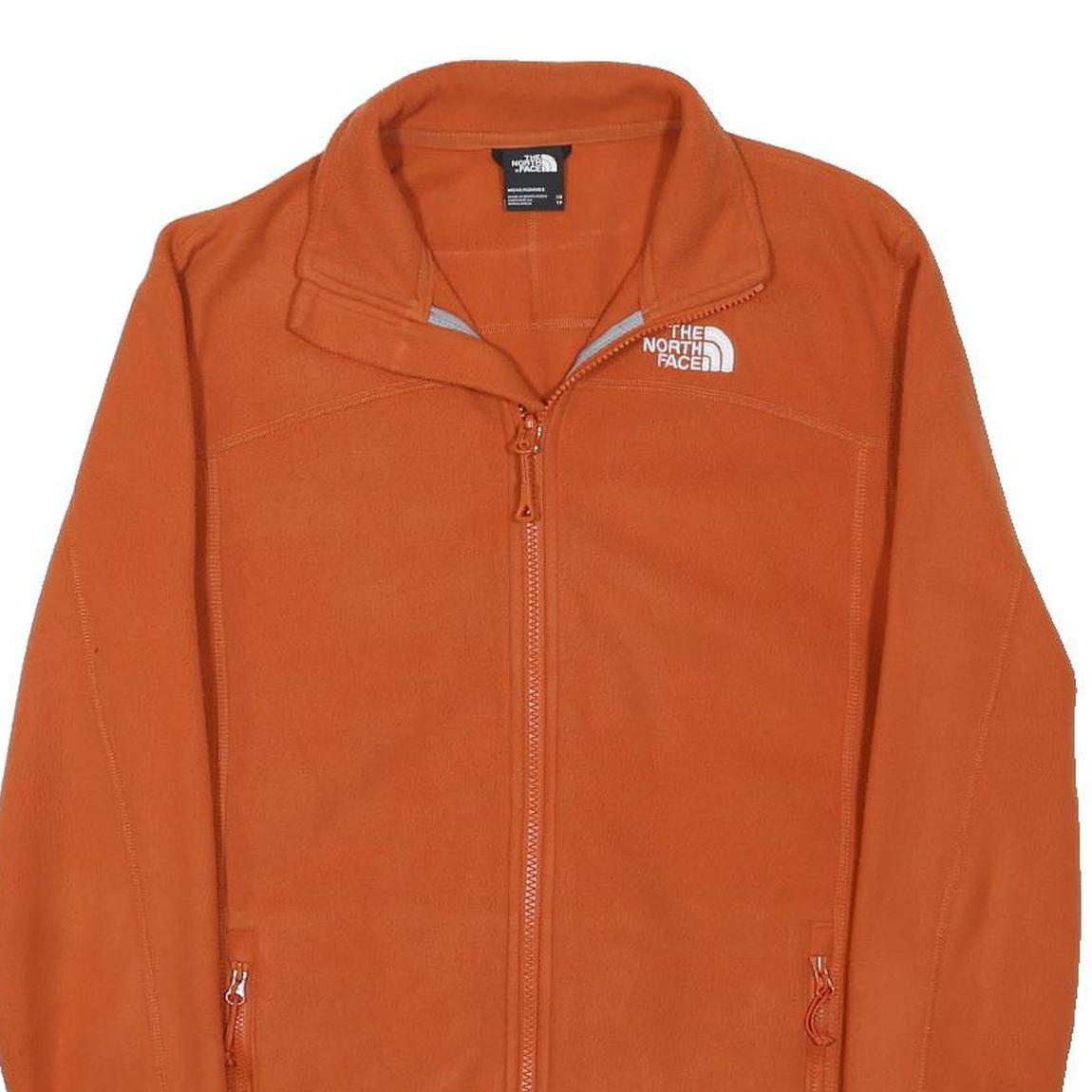 THE NORTH FACE Mens Orange Jacket XS Polyester Blend Plain Zip Outdoor Casual