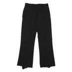 BRUNEX Womens Black Regular Fit Wide-Leg Cotton Blend Trousers W28 L28 Zip