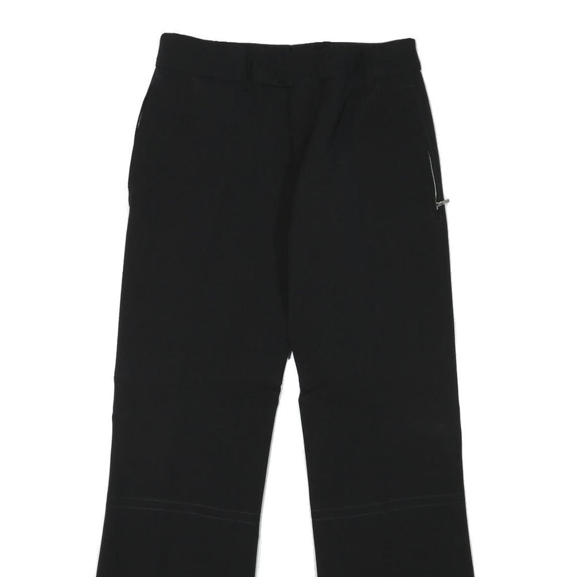 BRUNEX Womens Black Regular Fit Wide-Leg Cotton Blend Trousers W28 L28 Zip