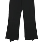 BRUNEX Womens Black Regular Fit Wide-Leg Cotton Blend Trousers W28 L28 Zip