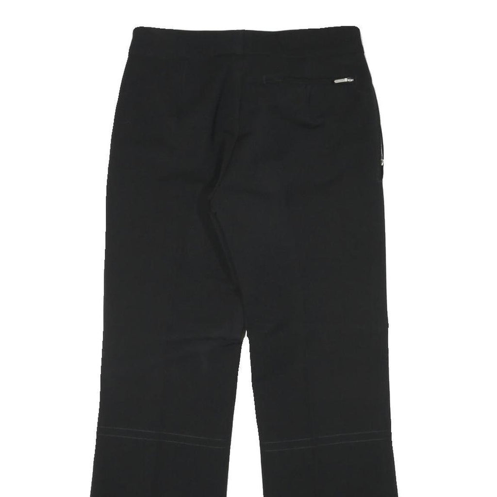 BRUNEX Womens Black Regular Fit Wide-Leg Cotton Blend Trousers W28 L28 Zip