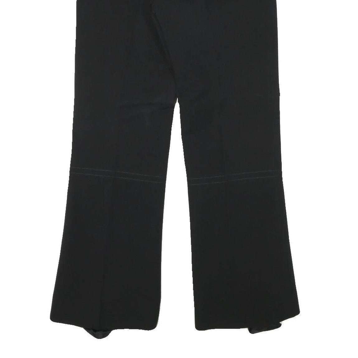 BRUNEX Womens Black Regular Fit Wide-Leg Cotton Blend Trousers W28 L28 Zip