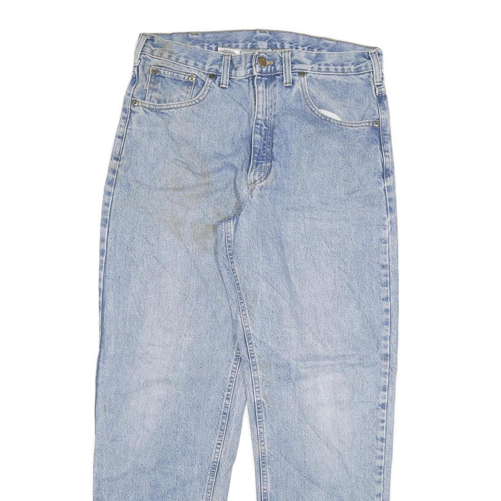 CARHARTT Mens Relaxed Light Blue Denim Jeans W34 L32 Zip Cotton Blend Casual