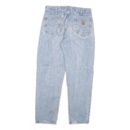 CARHARTT Mens Relaxed Light Blue Denim Jeans W34 L32 Zip Cotton Blend Casual
