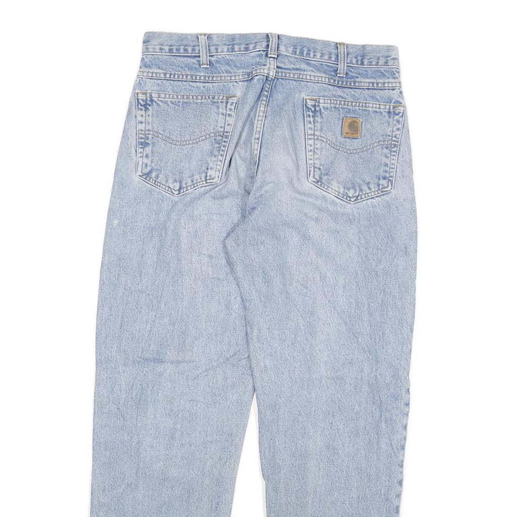CARHARTT Mens Relaxed Light Blue Denim Jeans W34 L32 Zip Cotton Blend Casual