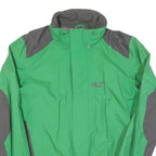 JACK WOLFSKIN Mens Green & Grey Outdoor Jacket S Polyester Blend Zip Plain