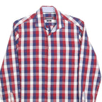 TOMMY HILFIGER Mens Red Blue White Check Shirt S Casual Smart Long Sleeve Cotton