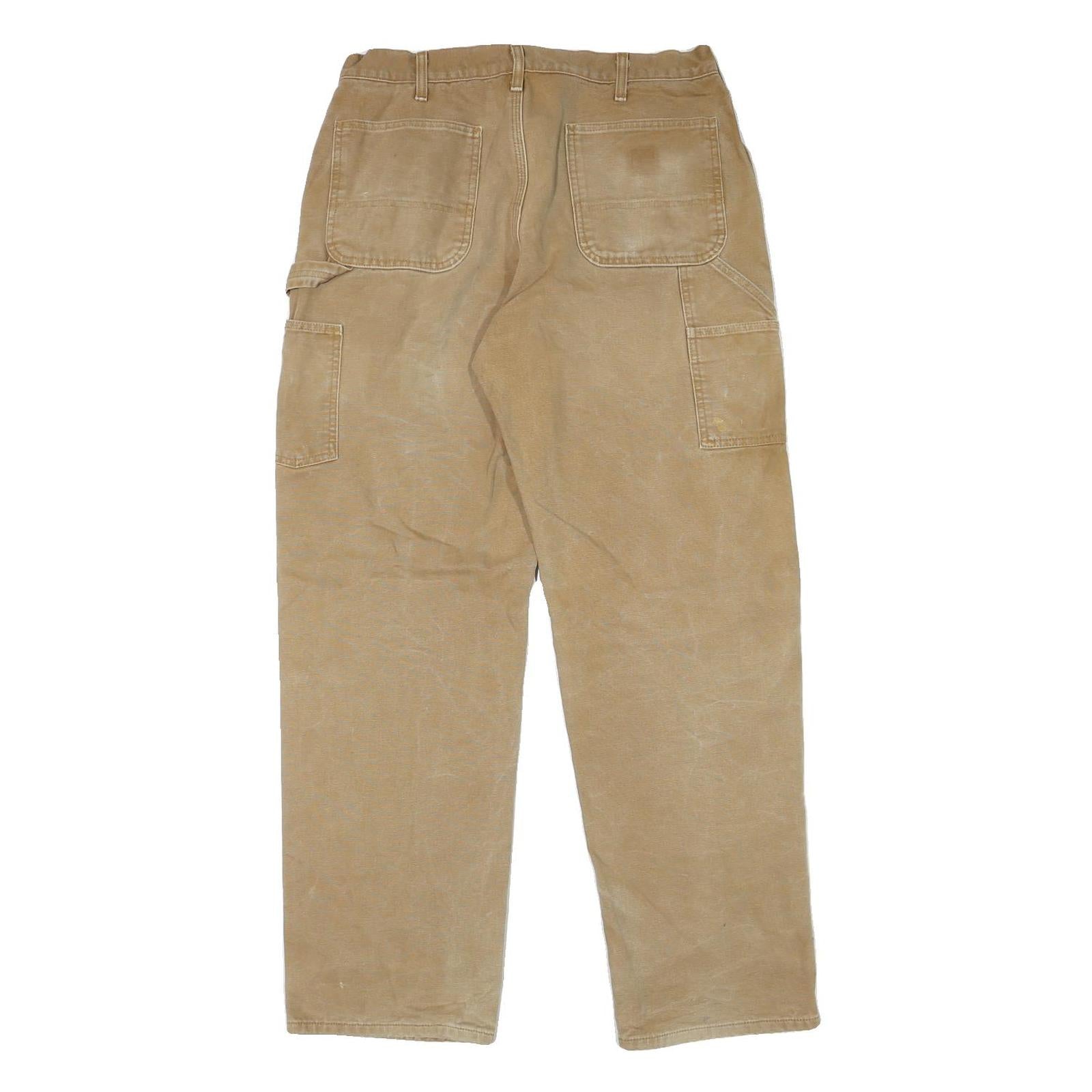 CARHARTT Mens Cotton Blend Beige Straight Regular W30 L32 Workwear Trousers