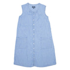 LUCKY BRAND Oversized Womens Shift Dress Blue Sleeveless Midi XS