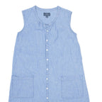 LUCKY BRAND Oversized Womens Shift Dress Blue Sleeveless Midi XS