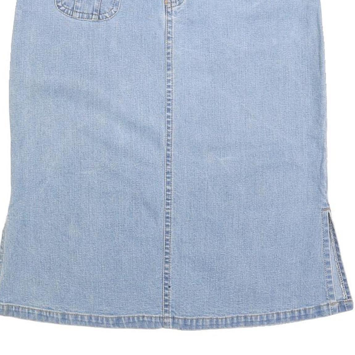 TIMES Womens Blue Denim Mini Cotton Blend Straight Skirt M Casual Everyday