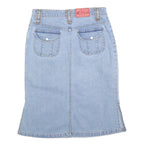 TIMES Womens Blue Denim Mini Cotton Blend Straight Skirt M Casual Everyday