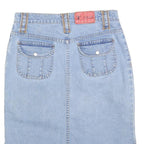 TIMES Womens Blue Denim Mini Cotton Blend Straight Skirt M Casual Everyday