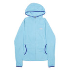 THE NORTH FACE Womens Blue Hoodie Jacket M Polyester Plain Zip Hooded Casual