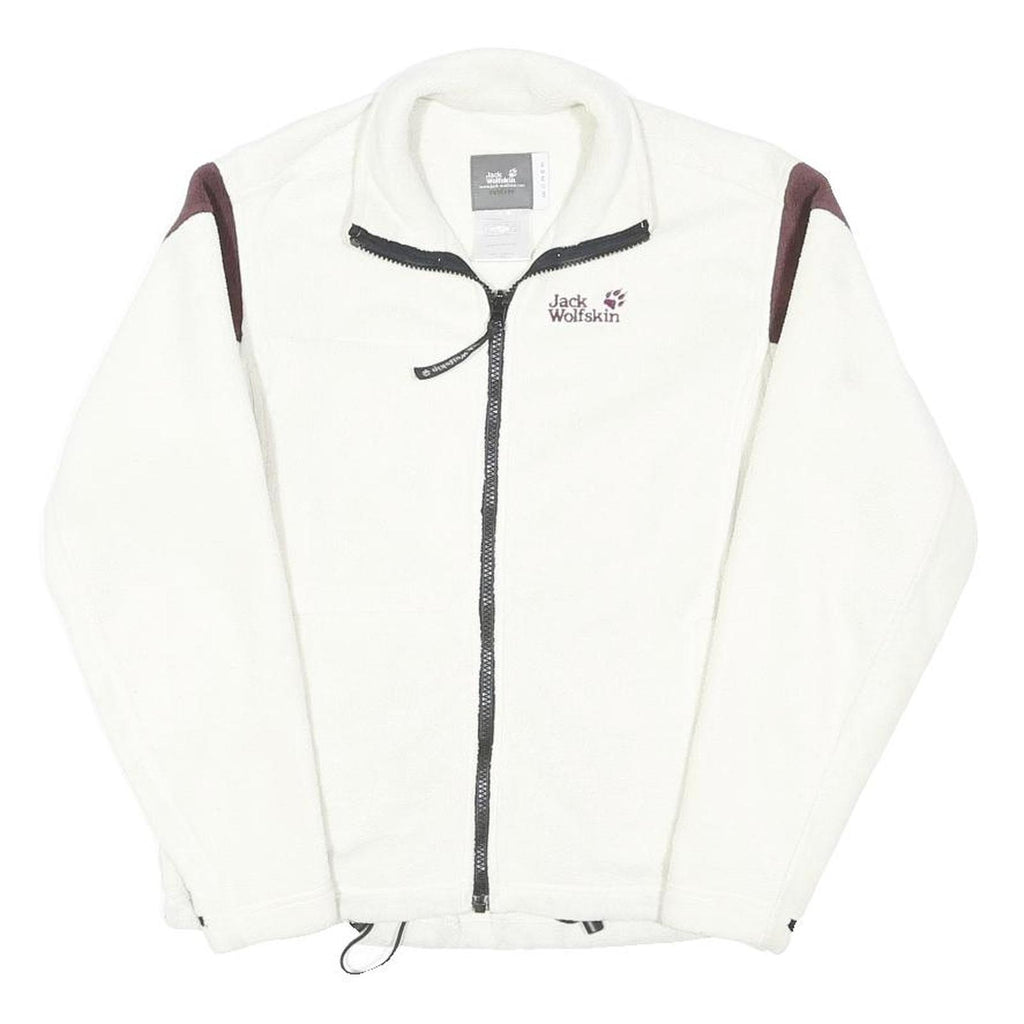 JACK WOLFSKIN Womens White & Brown Outdoor Jacket UK 10 Polyester Blend Zip