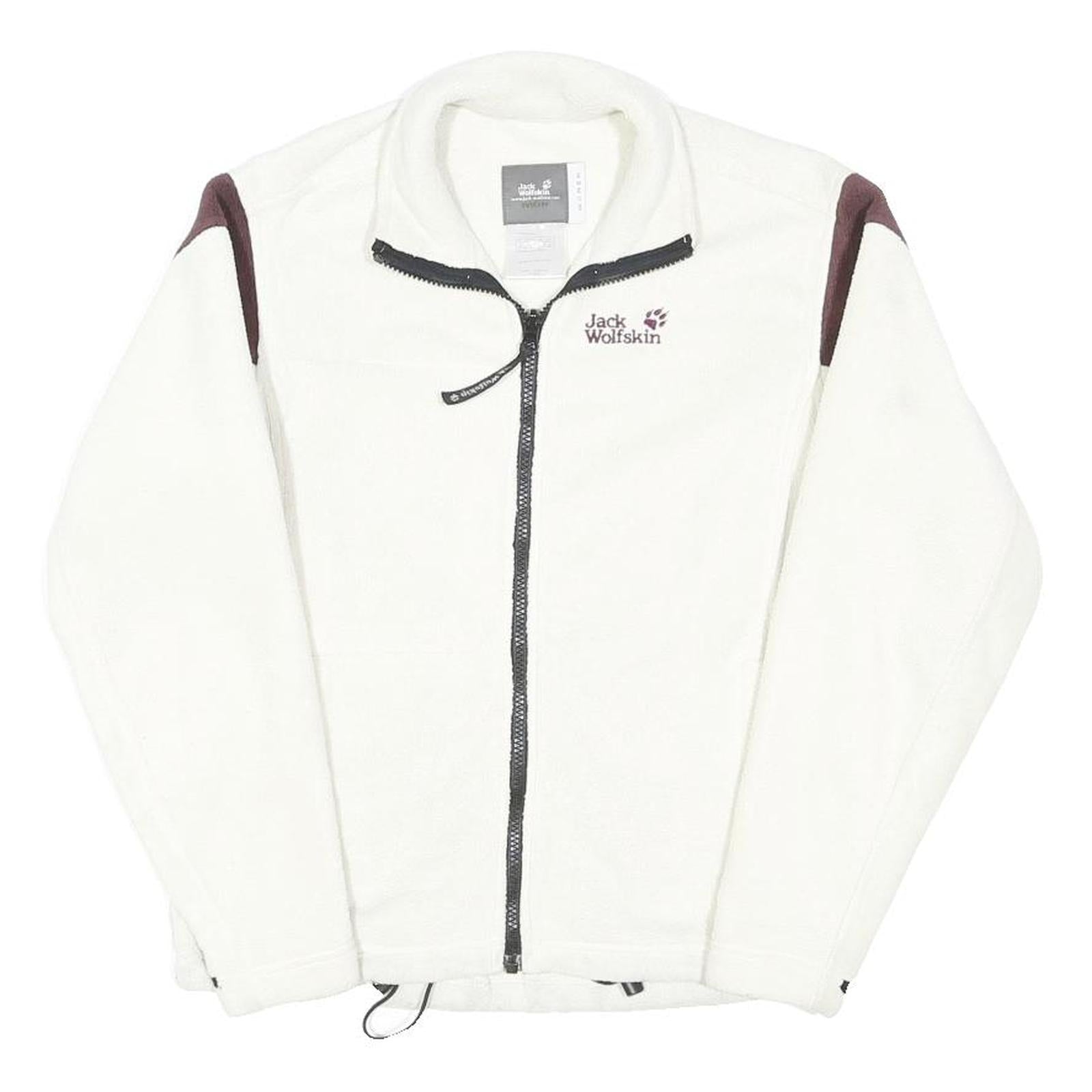 JACK WOLFSKIN Womens White & Brown Outdoor Jacket UK 10 Polyester Blend Zip