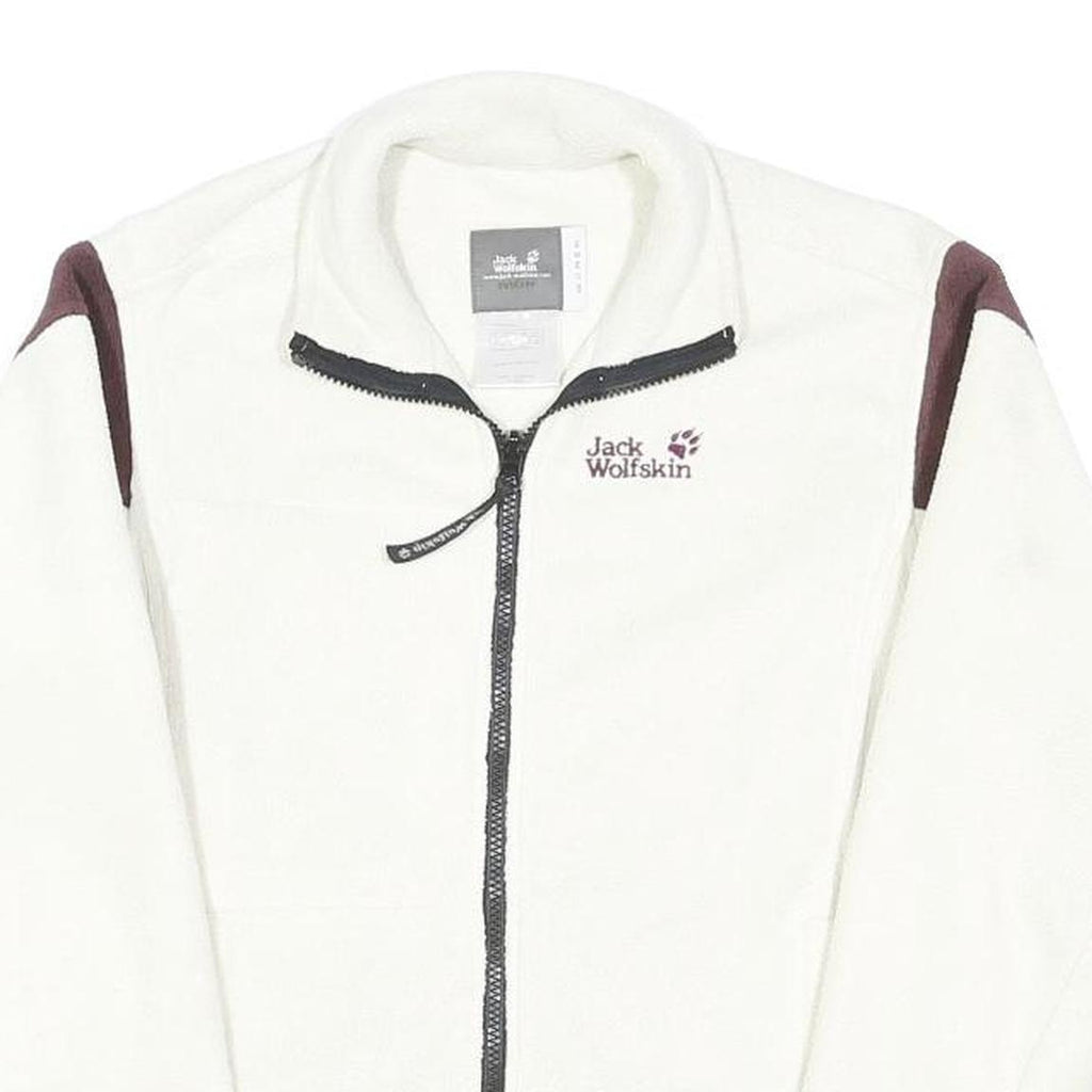 JACK WOLFSKIN Womens White & Brown Outdoor Jacket UK 10 Polyester Blend Zip
