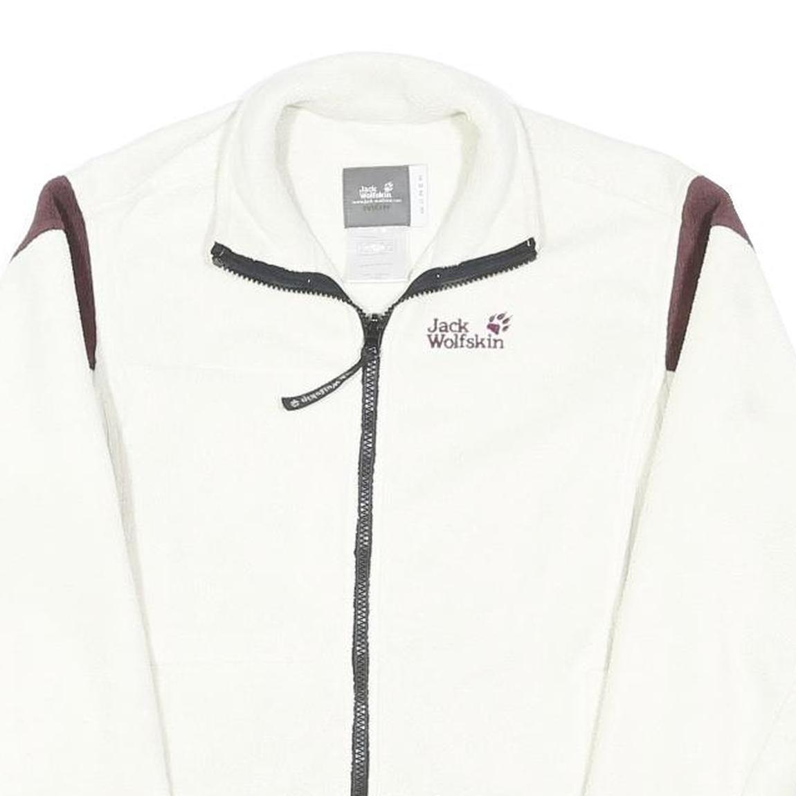 JACK WOLFSKIN Womens White & Brown Outdoor Jacket UK 10 Polyester Blend Zip