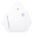 THE NORTH FACE Womens White Pullover Hoodie M Cotton Blend Logo Print