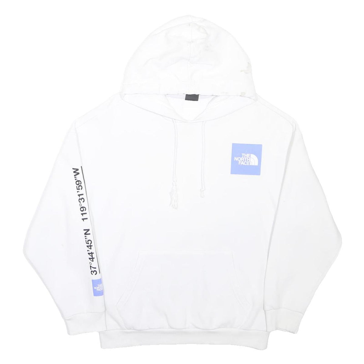 THE NORTH FACE Womens White Pullover Hoodie M Cotton Blend Logo Print