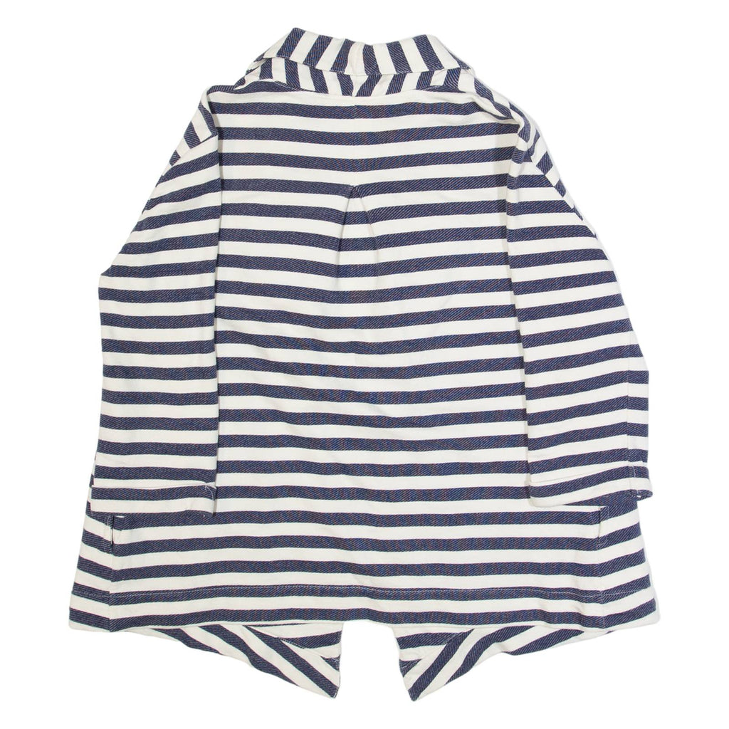 FAT FACE Womens Overcoat Jacket Blue Striped S
