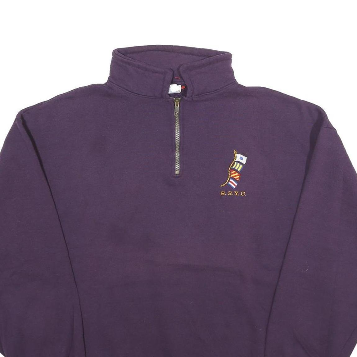 JERZEES Mens Purple Quarter Zip XL Sweatshirt SGYC Embroidered Logo Casual