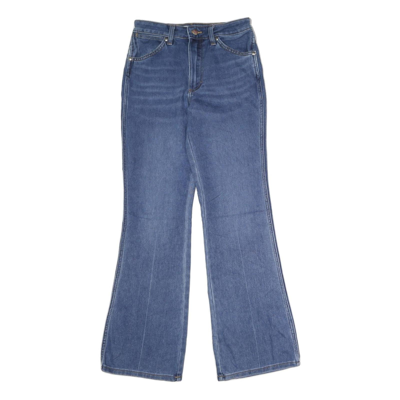 WRANGLER Womens Blue Regular Flared Denim Light W27 L34 Classic Jeans